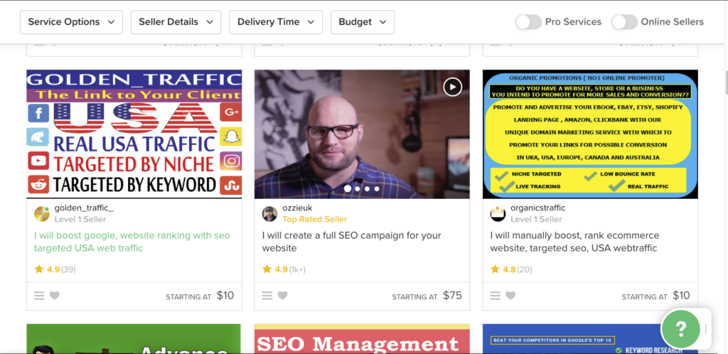 Fiverr SEO services: top 5 fiverr gigs