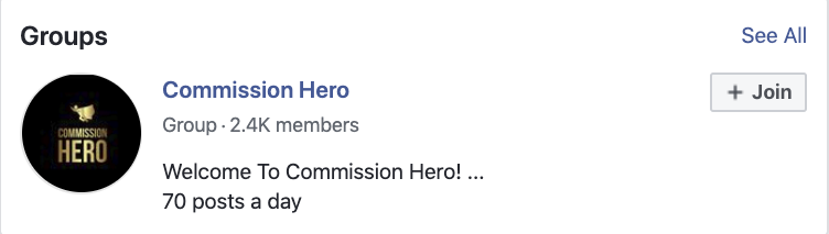 commission hero facebook group