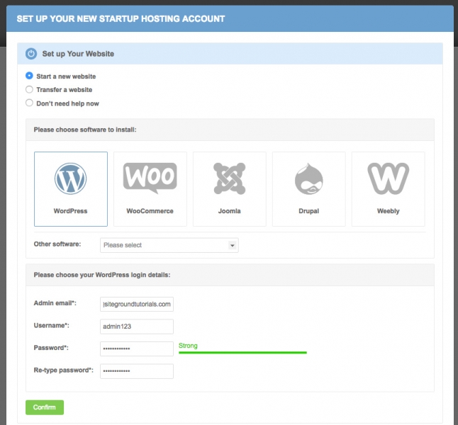 installing siteground